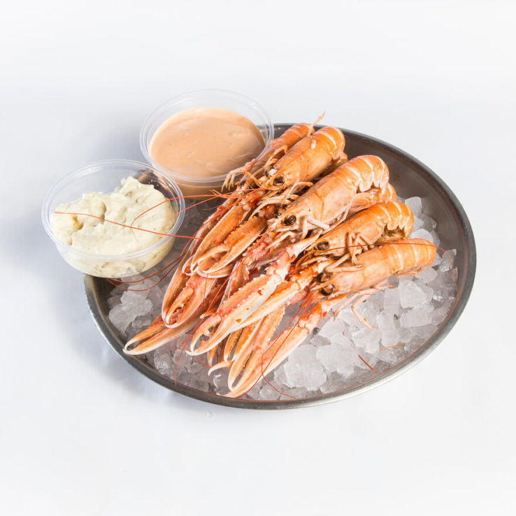 Gekookte langoustines